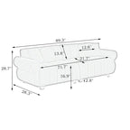 Canapé 3 places en velours rose 89 avec coussins à ressorts