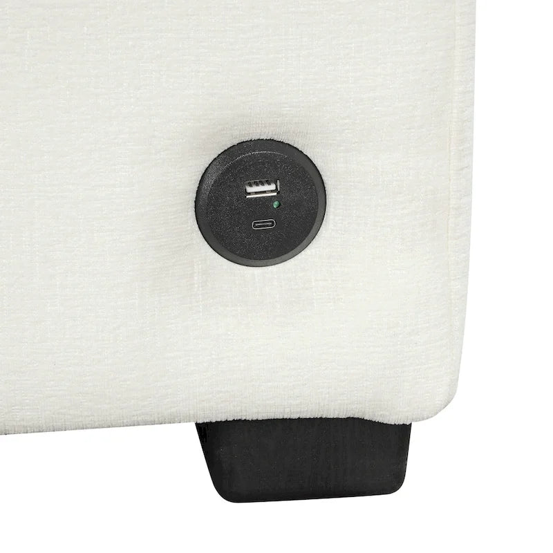 Canapé d'angle convertible surdimensionné en chenille de 110 pouces en forme de U avec lit gigogne, double méridienne de rangement et 2 ports USB