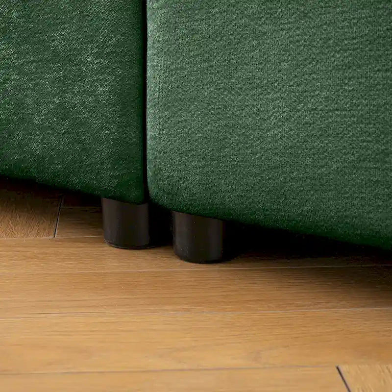 Canapé d'angle modulable 2 places en chenille de 75,5 cm avec assise de rangement, à monter soi-même