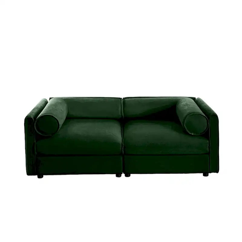 Canapé d'angle modulable 2 places en chenille de 75,5 cm avec assise de rangement, à monter soi-même