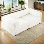 Canapé d'angle modulable 2 places en chenille de 75,5 cm avec assise de rangement, à monter soi-même