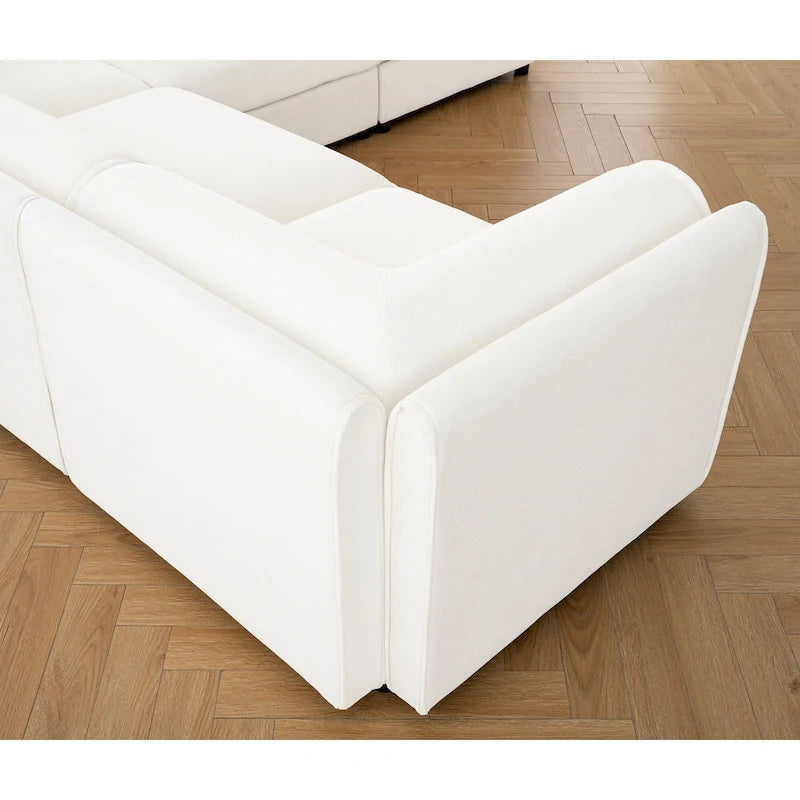 Canapé d'angle modulable 2 places en chenille de 75,5 cm avec assise de rangement, à monter soi-même
