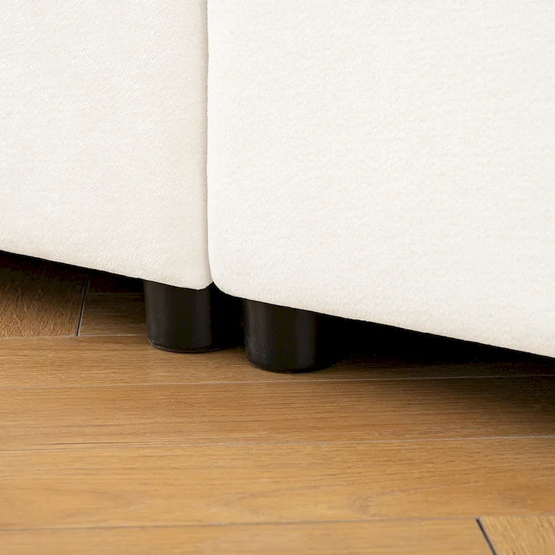 Canapé d'angle modulable 2 places en chenille de 75,5 cm avec assise de rangement, à monter soi-même