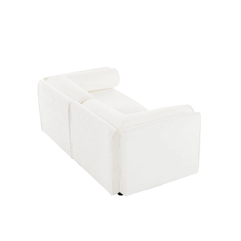 Canapé d'angle modulable 2 places en chenille de 75,5 cm avec assise de rangement, à monter soi-même