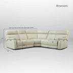 Canapé d'angle inclinable électrique en cuir véritable avec appui-tête et soutien lombaire réglables électriquement, position zéro gravité, 2 fauteuils fixes sans accoudoirs