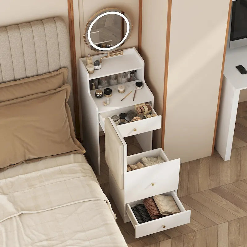 Coiffeuse 3 en 1 avec miroir et éclairage