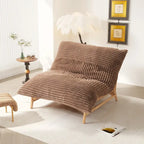 Pouf d'appoint grand format, pouf moelleux avec structure en bois massif, fauteuil lounge confortable garni de duvet