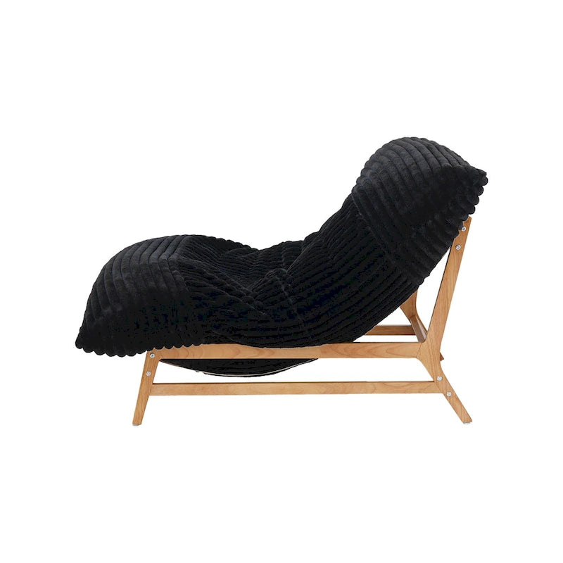 Pouf d'appoint grand format, pouf moelleux avec structure en bois massif, fauteuil lounge confortable garni de duvet