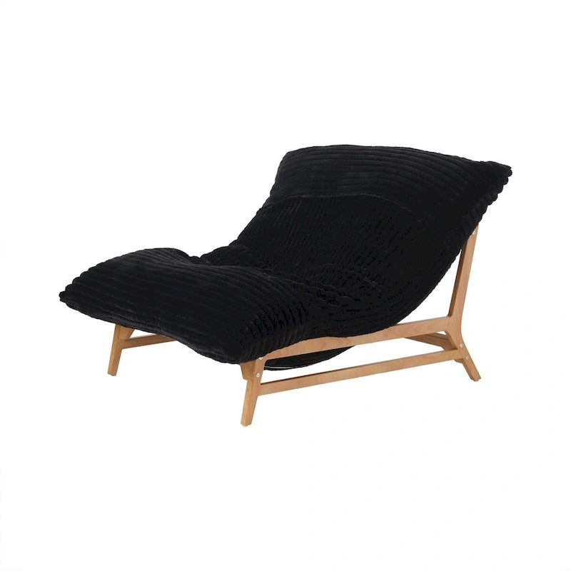 Pouf d'appoint grand format, pouf moelleux avec structure en bois massif, fauteuil lounge confortable garni de duvet