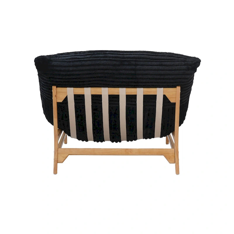 Pouf d'appoint grand format, pouf moelleux avec structure en bois massif, fauteuil lounge confortable garni de duvet