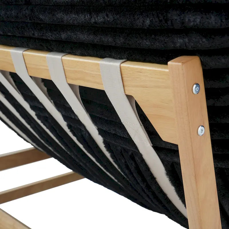 Pouf d'appoint grand format, pouf moelleux avec structure en bois massif, fauteuil lounge confortable garni de duvet