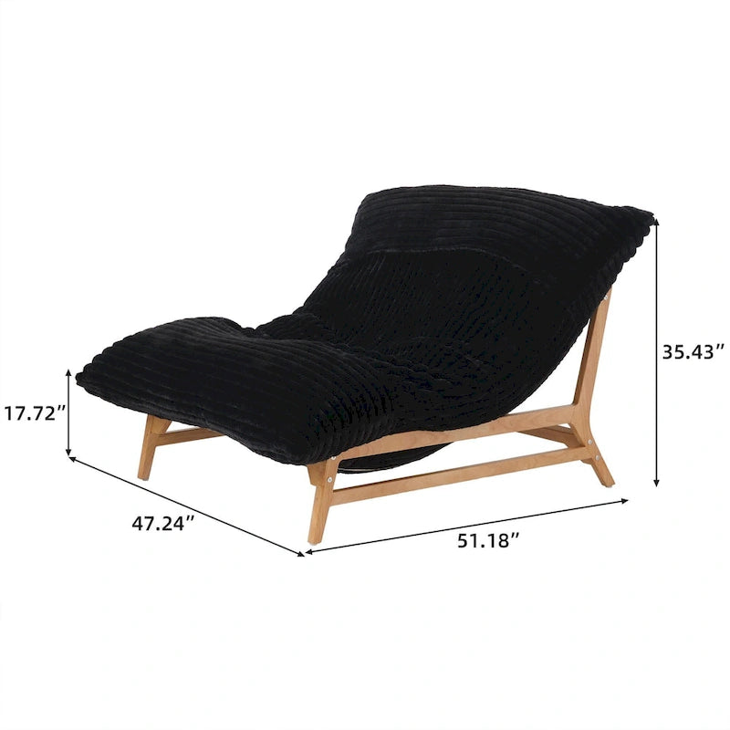 Pouf d'appoint grand format, pouf moelleux avec structure en bois massif, fauteuil lounge confortable garni de duvet