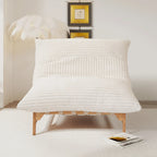 Pouf d'appoint grand format, pouf moelleux avec structure en bois massif, fauteuil lounge confortable garni de duvet