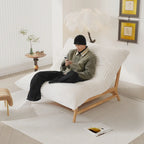 Pouf d'appoint grand format, pouf moelleux avec structure en bois massif, fauteuil lounge confortable garni de duvet
