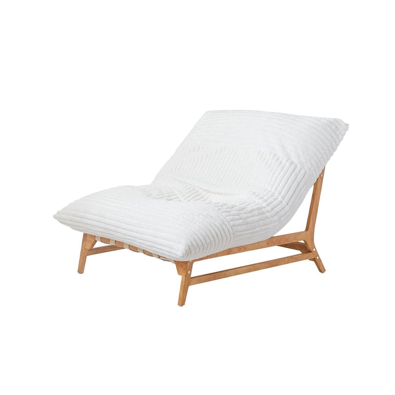 Pouf d'appoint grand format, pouf moelleux avec structure en bois massif, fauteuil lounge confortable garni de duvet