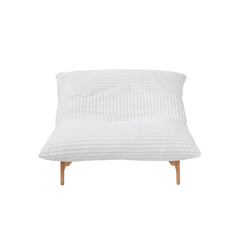 Pouf d'appoint grand format, pouf moelleux avec structure en bois massif, fauteuil lounge confortable garni de duvet