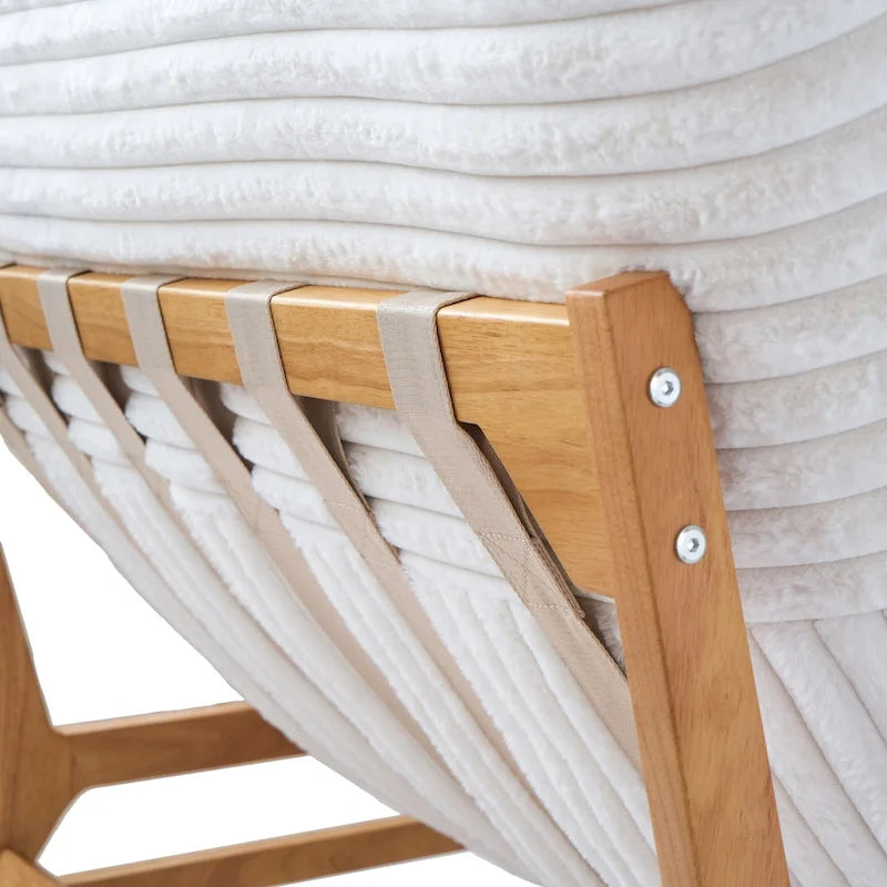 Pouf d'appoint grand format, pouf moelleux avec structure en bois massif, fauteuil lounge confortable garni de duvet