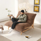 Pouf d'appoint grand format, pouf moelleux avec structure en bois massif, fauteuil lounge confortable garni de duvet