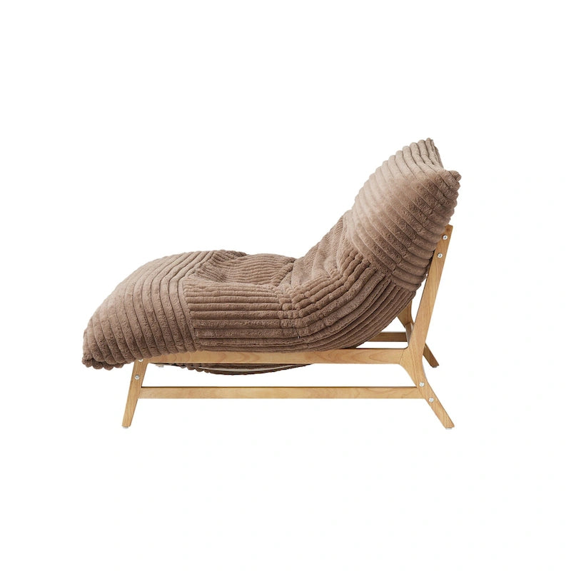 Pouf d'appoint grand format, pouf moelleux avec structure en bois massif, fauteuil lounge confortable garni de duvet