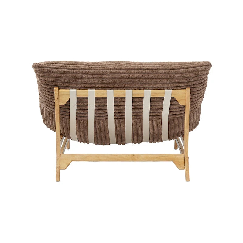 Pouf d'appoint grand format, pouf moelleux avec structure en bois massif, fauteuil lounge confortable garni de duvet