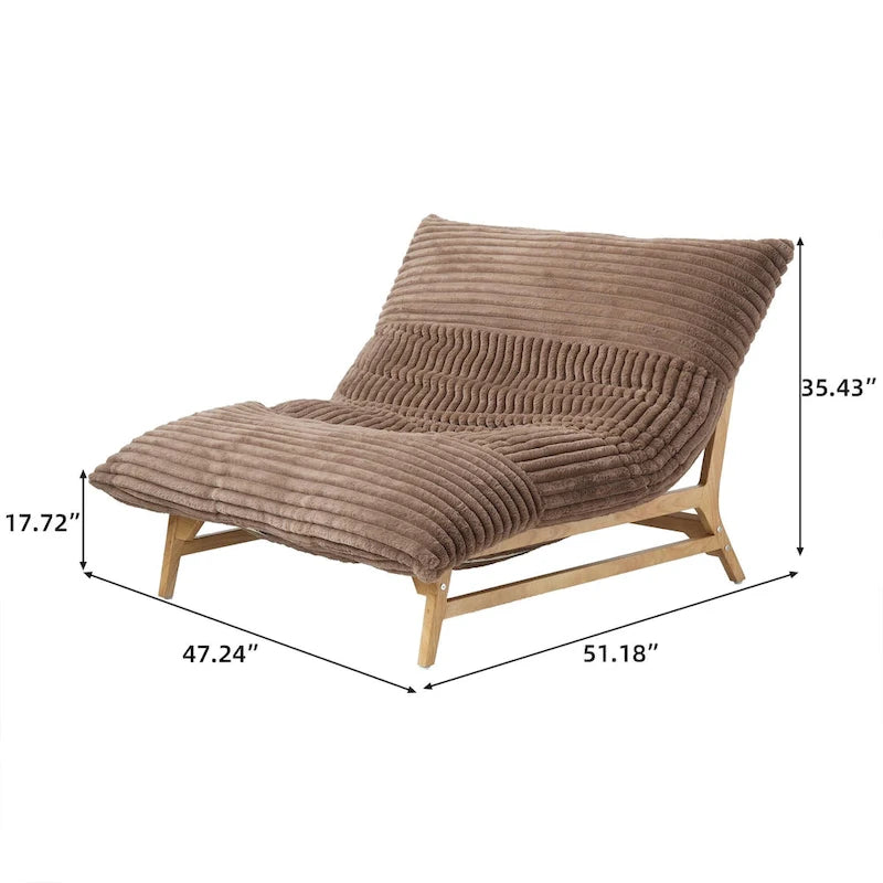 Pouf d'appoint grand format, pouf moelleux avec structure en bois massif, fauteuil lounge confortable garni de duvet