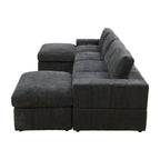 Canapé d'angle modulaire en velours côtelé 132W 6 pièces en forme de U