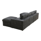 Canapé d'angle modulaire en velours côtelé 132W 6 pièces en forme de U