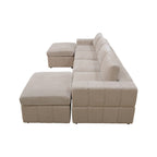 Canapé d'angle modulaire en velours côtelé 132W 6 pièces en forme de U