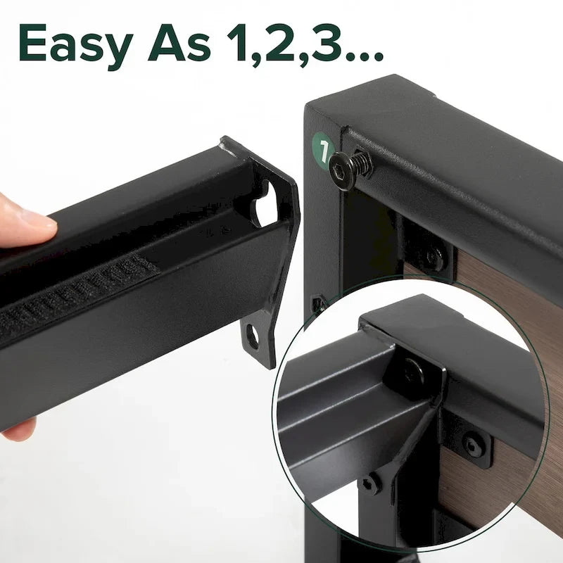 Priage par ZINUS, lauréat du prix GOOD DESIGN, lit plateforme 10 pouces en bambou et métal gris délavé