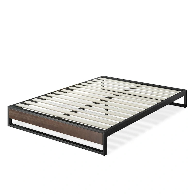 Priage par ZINUS, lauréat du prix GOOD DESIGN, lit plateforme 10 pouces en bambou et métal gris délavé