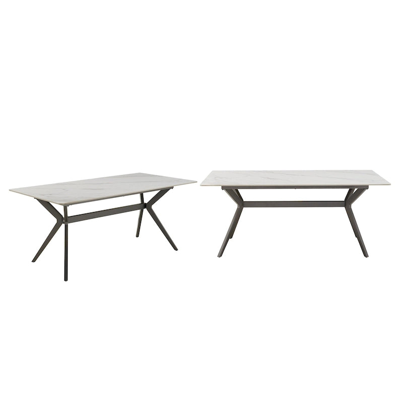 Table à manger Vaduz 70, piètement en métal gris fer, pour 4 à 6 personnes