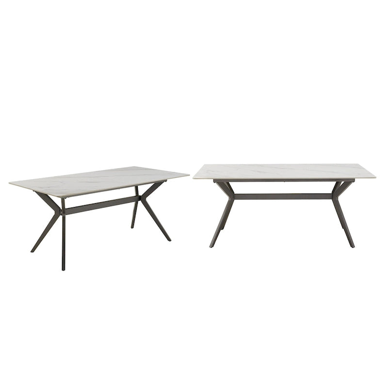 Table à manger Vaduz 70, piètement en métal gris fer, pour 4 à 6 personnes