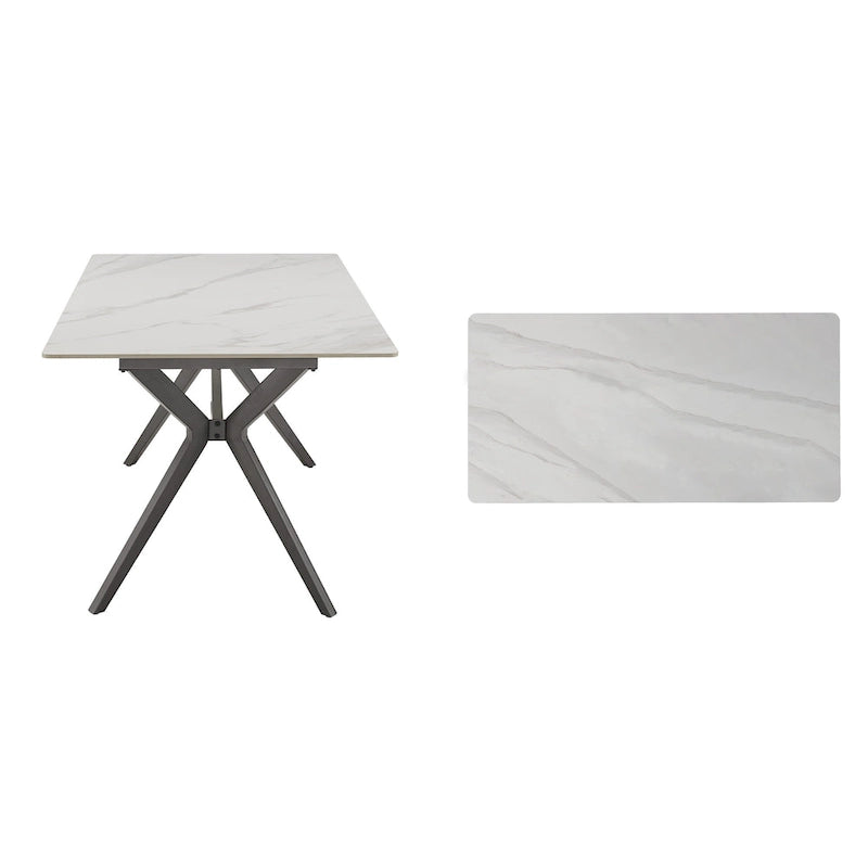 Table à manger Vaduz 70, piètement en métal gris fer, pour 4 à 6 personnes