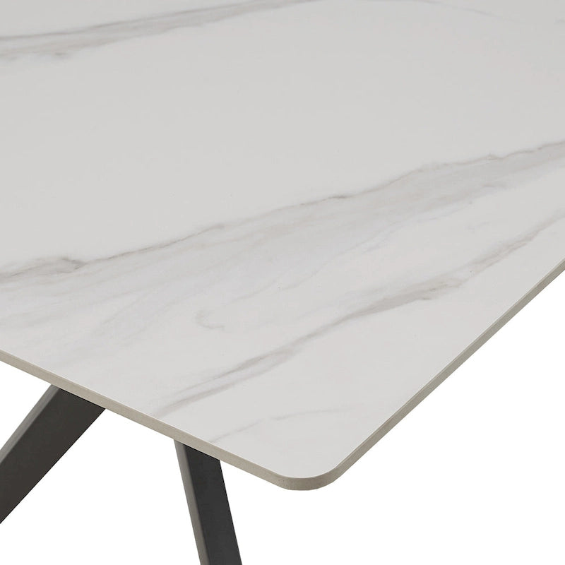 Table à manger Vaduz 70, piètement en métal gris fer, pour 4 à 6 personnes