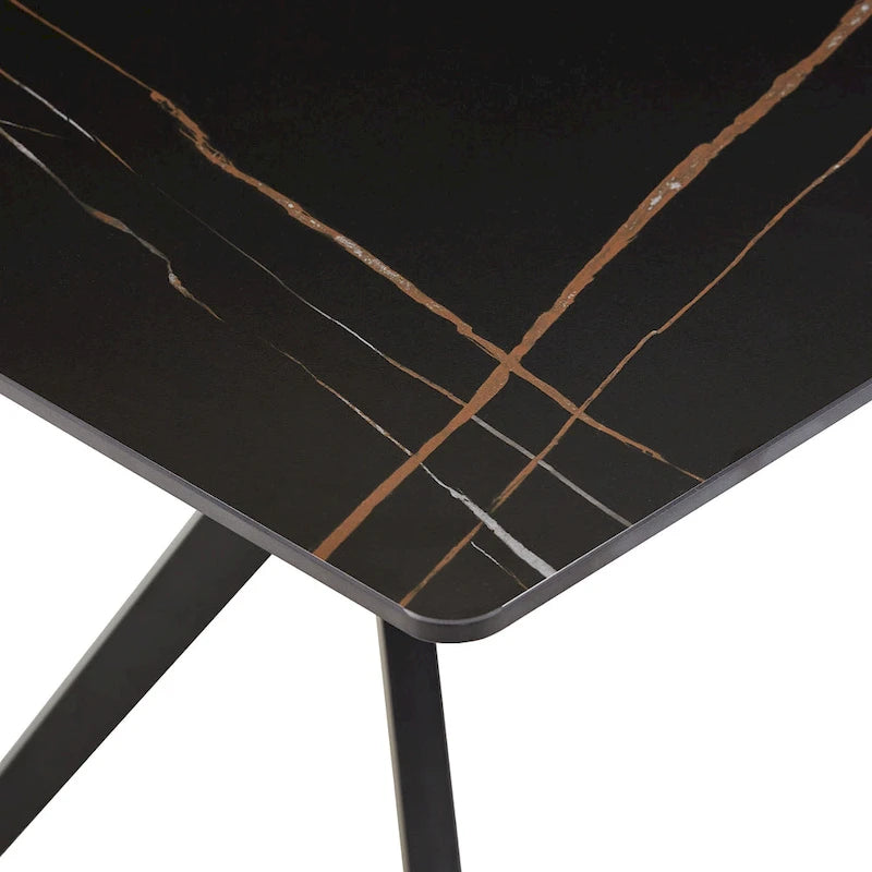 Table à manger Vaduz 70, piètement en métal gris fer, pour 4 à 6 personnes