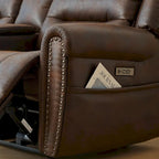 Canapé électrique, causeuse inclinable, appui-tête réglable, dossier haut, clous décoratifs