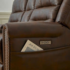 Canapé électrique, causeuse inclinable, appui-tête réglable, dossier haut, clous décoratifs