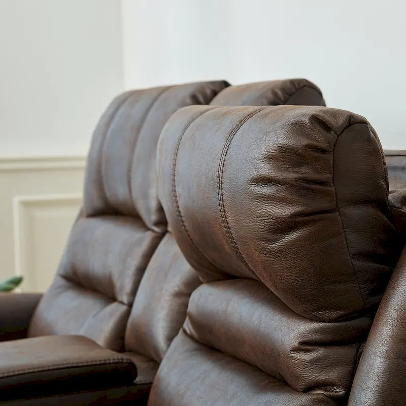 Canapé électrique, causeuse inclinable, appui-tête réglable, dossier haut, clous décoratifs