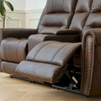 Canapé électrique, causeuse inclinable, appui-tête réglable, dossier haut, clous décoratifs