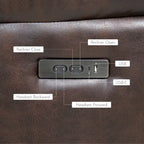 Canapé électrique, causeuse inclinable, appui-tête réglable, dossier haut, clous décoratifs