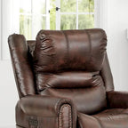 Canapé électrique, causeuse inclinable, appui-tête réglable, dossier haut, clous décoratifs