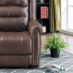 Canapé électrique, causeuse inclinable, appui-tête réglable, dossier haut, clous décoratifs