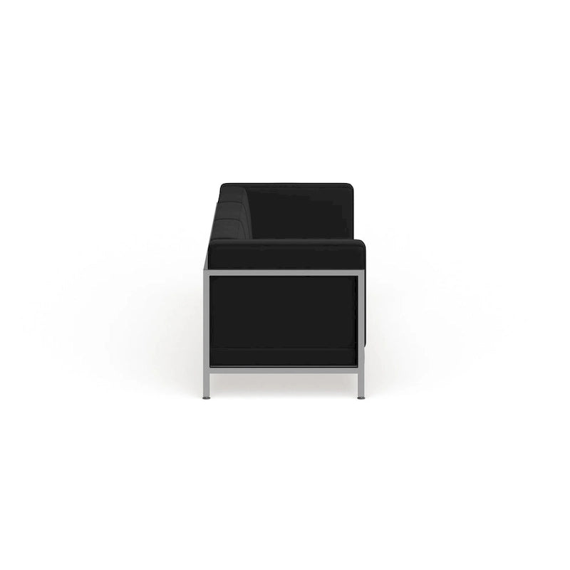 Canapé modulaire en similicuir avec assise capitonnée et structure enveloppante - 79 cm (L) x 28,75 cm (P) x 27,25 cm (H)