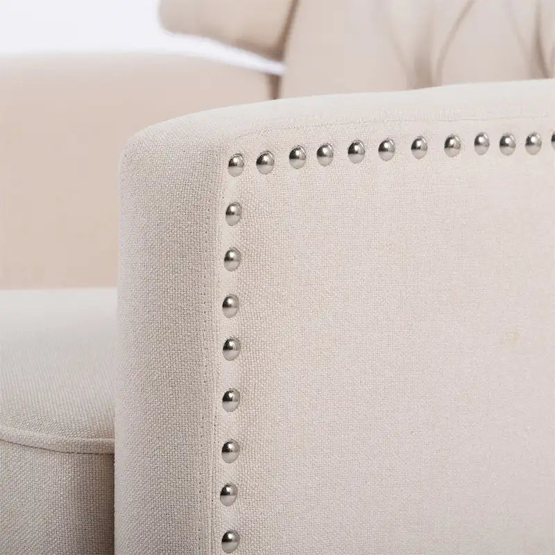 Fauteuil inclinable manuel rembourré de 27 pouces de large, fauteuil à oreilles avec pieds en bois