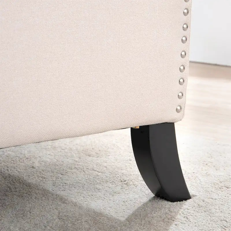 Fauteuil inclinable manuel rembourré de 27 pouces de large, fauteuil à oreilles avec pieds en bois