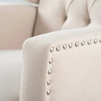 Fauteuil inclinable manuel rembourré de 27 pouces de large, fauteuil à oreilles avec pieds en bois