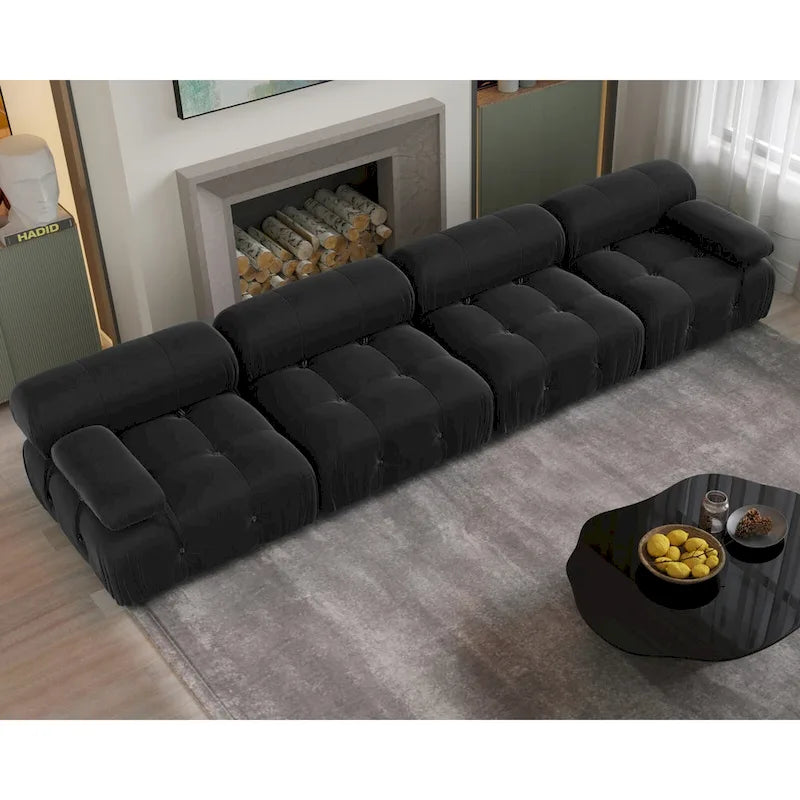 Canapé d'angle modulable convertible 138, canapé d'angle moderne et luxueux 4 places pour salon, chambre, bureau ou appartement