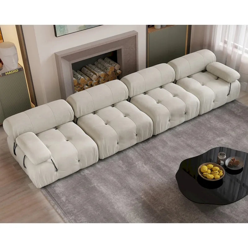 Canapé d'angle modulable convertible 138, canapé d'angle moderne et luxueux 4 places pour salon, chambre, bureau ou appartement