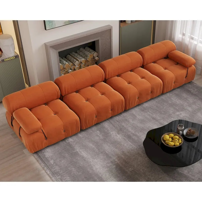 Canapé d'angle modulable convertible 138, canapé d'angle moderne et luxueux 4 places pour salon, chambre, bureau ou appartement