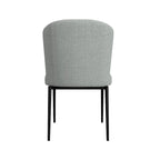 Chaise de salle à manger HomePop ChannelBack avec pieds en métal - Gris tissé (lot de 2)